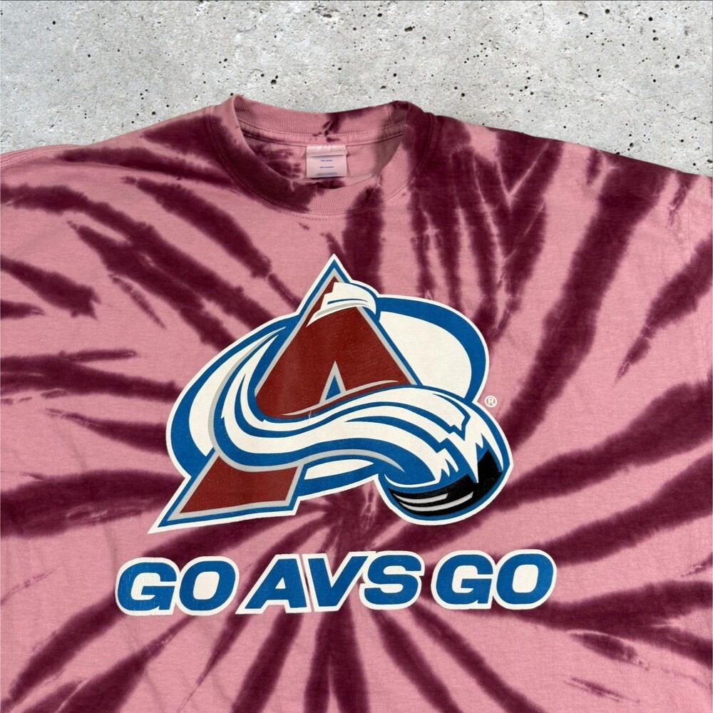 Colorado Avalanche NHL Tie Dye Shirt Mens XL Cobblestone Car Wash Hockey - Picture 7 of 9